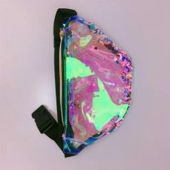 Kinky Cloth Raves & Festivals Holographic Transparent Fanny Pack