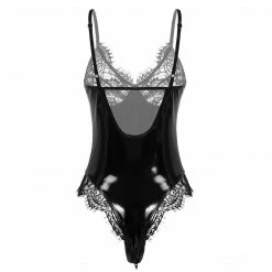 Kinky Cloth Lace Lingerie Latex One-Piece