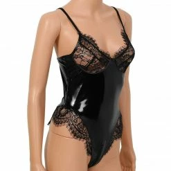 Kinky Cloth Lace Lingerie Latex One-Piece