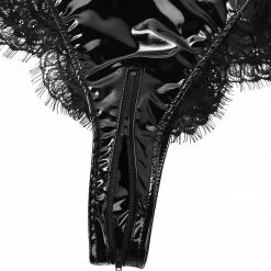 Kinky Cloth Lace Lingerie Latex One-Piece