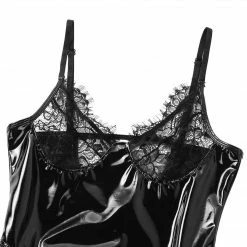 Kinky Cloth Lace Lingerie Latex One-Piece