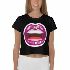 Kinky Cloth Top & Tees Hungry Girl Crop Top Tee