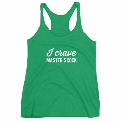 Kinky Cloth BDSM I Crave Masters Cock White Tank Top