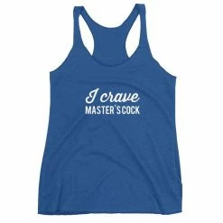 Kinky Cloth BDSM I Crave Masters Cock White Tank Top