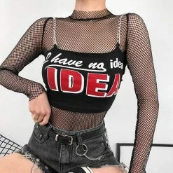 Kinky Cloth Punk I Have No Idea Print Crop Top