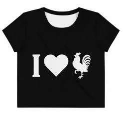 Kinky Cloth I Love Rooster (Cock) Crop Top Tee