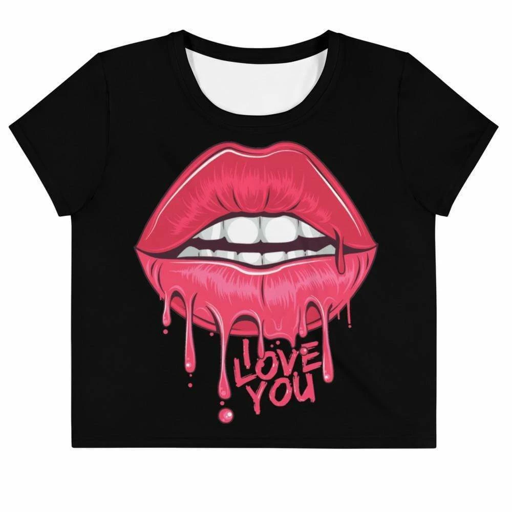 Kinky Cloth Top & Tees I Love You Crop Top Tee 1 Kinky Cloth Top & Tees I Love You Crop Top Tee