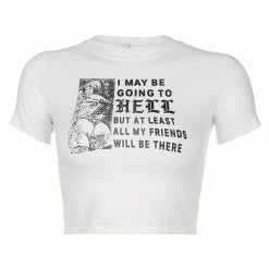 Kinky Cloth Top & Tees I Maybe Going To Hell Cropped T-Shirt