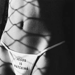 Kinky Cloth Jesus Is Watching Thong Panties Lingerie & Panties
