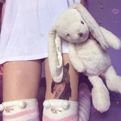 Kinky Cloth ABDL - Adult Baby Kawaii Fuzzy Animal Thigh High Socks