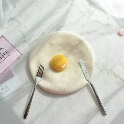 Kinky Cloth Kawaii Poached Egg Beret
