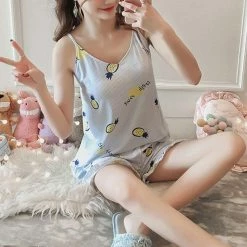 Kinky Cloth Kawaii Print Sleepwear Set Lingerie & Panties