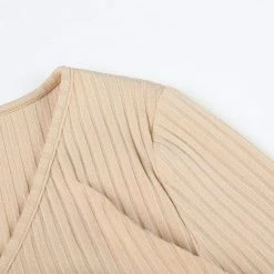 Kinky Cloth Khaki Cardigan With Pearl Buttons Top & Tees