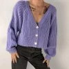 Kinky Cloth Knitted Button Cropped Cardigan Top & Tees