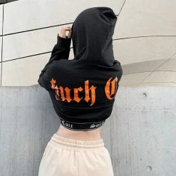 Kinky Cloth Such Cute Gothic Crop Top Hoodie