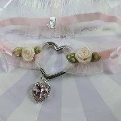 Kinky Cloth Lace Baby Doll Heart Choker ABDL - Adult Baby