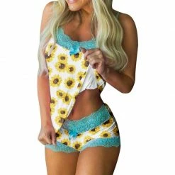 Kinky Cloth Lace Bowknot Sleepwear Set On Sale