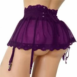 Kinky Cloth BDSM Lace Garter Belt Mesh Skirts 35 Kinky Cloth BDSM Lace Garter Belt Mesh Skirts