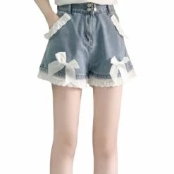 Kinky Cloth Cosplay Lace Hem Bow Denim Shorts 11 Kinky Cloth Cosplay Lace Hem Bow Denim Shorts