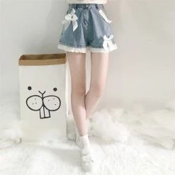 Kinky Cloth Cosplay Lace Hem Bow Denim Shorts 12 Kinky Cloth Cosplay Lace Hem Bow Denim Shorts
