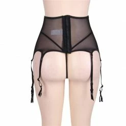 Kinky Cloth Lace High Waist Wide Suspender Belt