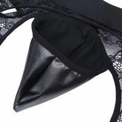 Kinky Cloth Lace Hollow Out Crotchless Boxer Shorts