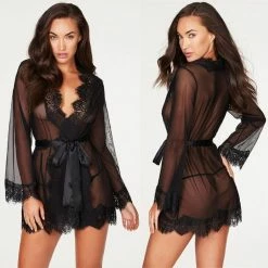 Kinky Cloth Lace Lingerie Transparent Robe