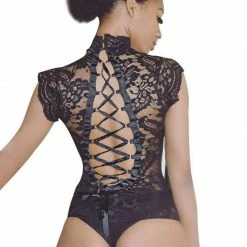 Kinky Cloth Lace Open Back Bodysuit