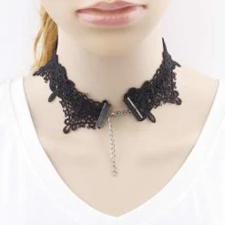 Kinky Cloth Lace Pearl Choker