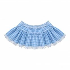 Kinky Cloth ABDL - Adult Baby Lace Plaid Mini Skirt
