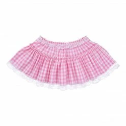 Kinky Cloth ABDL - Adult Baby Lace Plaid Mini Skirt