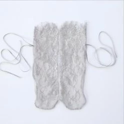 Kinky Cloth Floral Lace Ribbon Transparent Socks Socks & Tights
