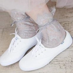 Kinky Cloth Floral Lace Ribbon Transparent Socks Socks & Tights