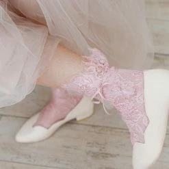 Kinky Cloth Floral Lace Ribbon Transparent Socks Socks & Tights