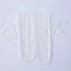 Kinky Cloth Floral Lace Ribbon Transparent Socks Socks & Tights