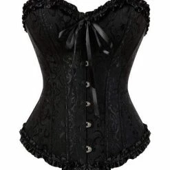 Kinky Cloth Goth Lace Trim Corset Waist Cincher