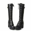 Kinky Cloth Lace Up Knee High Boots ABDL - Adult Baby