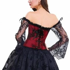 Kinky Cloth Lace Up Long Sleeve Lace Corset