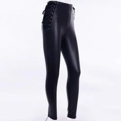 Kinky Cloth Lace Up Pencil Pants