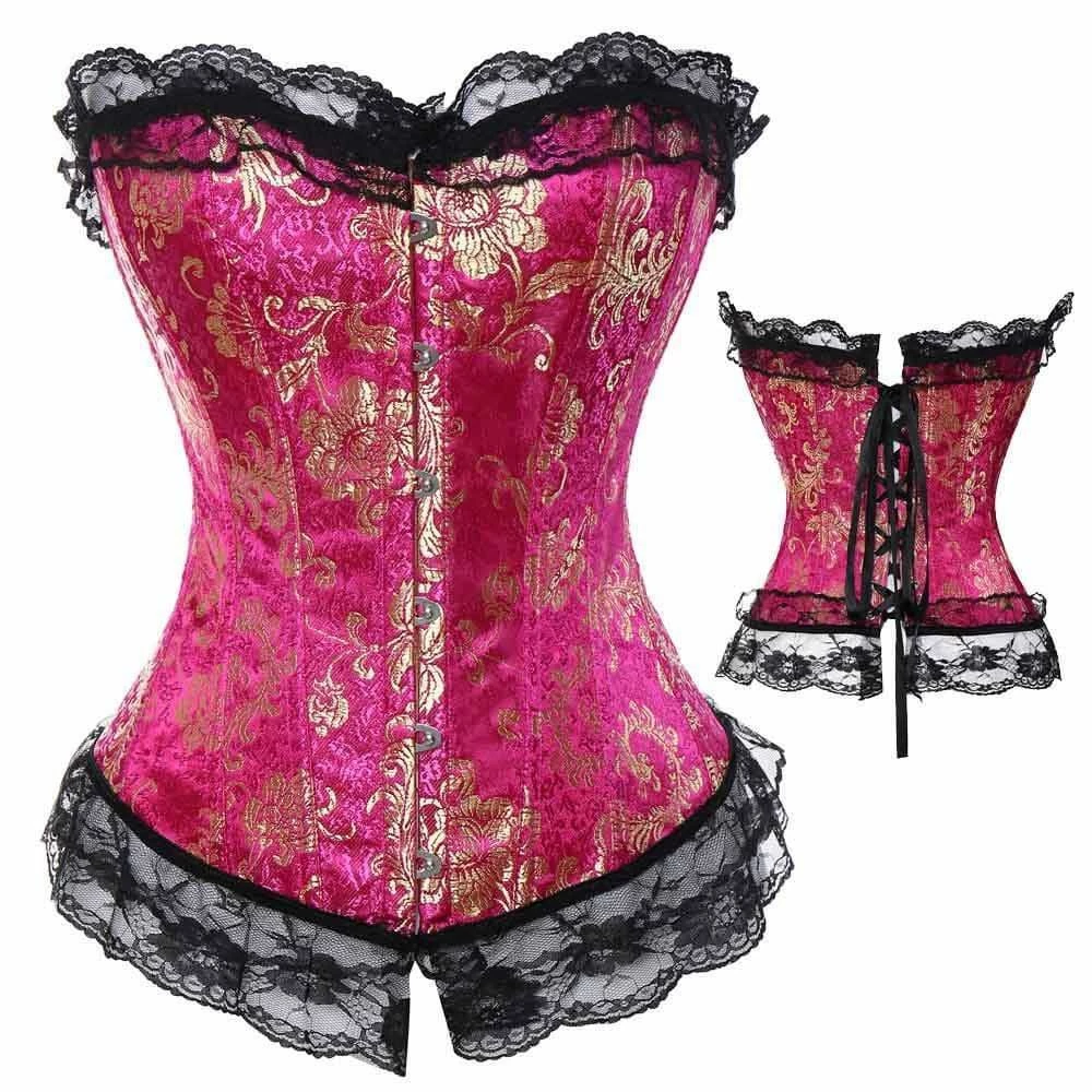 Kinky Cloth Goth Lace Up Pink Classic Plus Size Corset 3 Kinky Cloth Goth Lace Up Pink Classic Plus Size Corset