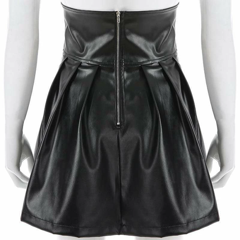 Kinky Cloth Lace Up Waist Mini Pleated Skirt Goth 5 Kinky Cloth Lace Up Waist Mini Pleated Skirt Goth