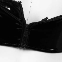 Kinky Cloth Latex Top With High Cut Zippered Briefs