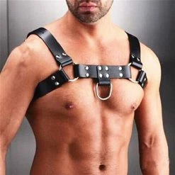 Kinky Cloth Raves & Festivals Leather Strap U-Ringed Harness
