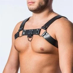 Kinky Cloth Raves & Festivals Leather Strap U-Ringed Harness