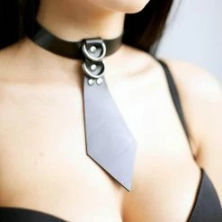 Kinky Cloth Leather Necktie Gothic Choker