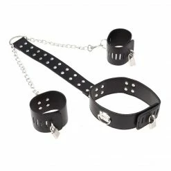 Kinky Cloth Leather Soft Stock Collar And Cuffs
