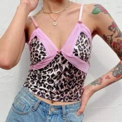 Kinky Cloth Top & Tees Leopard Print Camis Crop Top