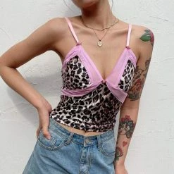 Kinky Cloth Top & Tees Leopard Print Camis Crop Top