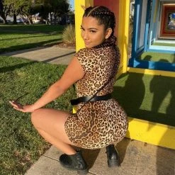 Kinky Cloth Leopard Print Zipper Bodysuit Cosplay