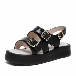 Kinky Cloth Cow Print Platform Sandals
